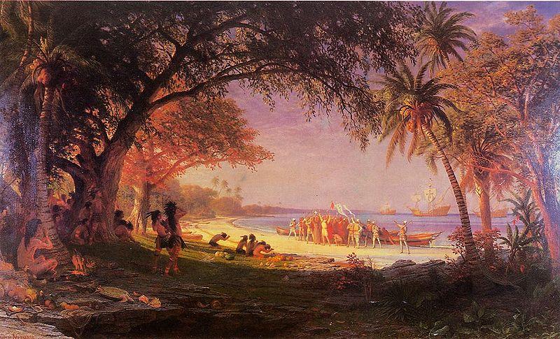 Albert Bierstadt The Landing of Columbus oil painting image
